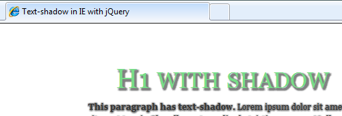 Text Shadow in IE